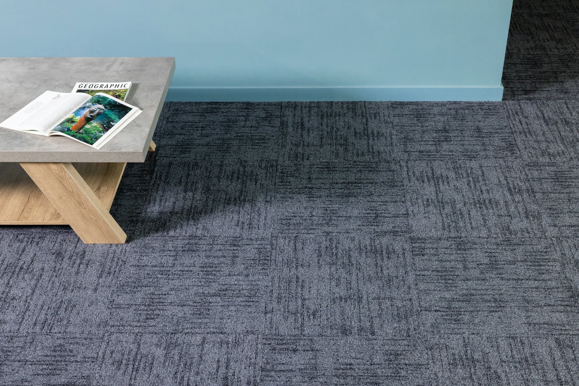 wool carpet tiles - dark grey