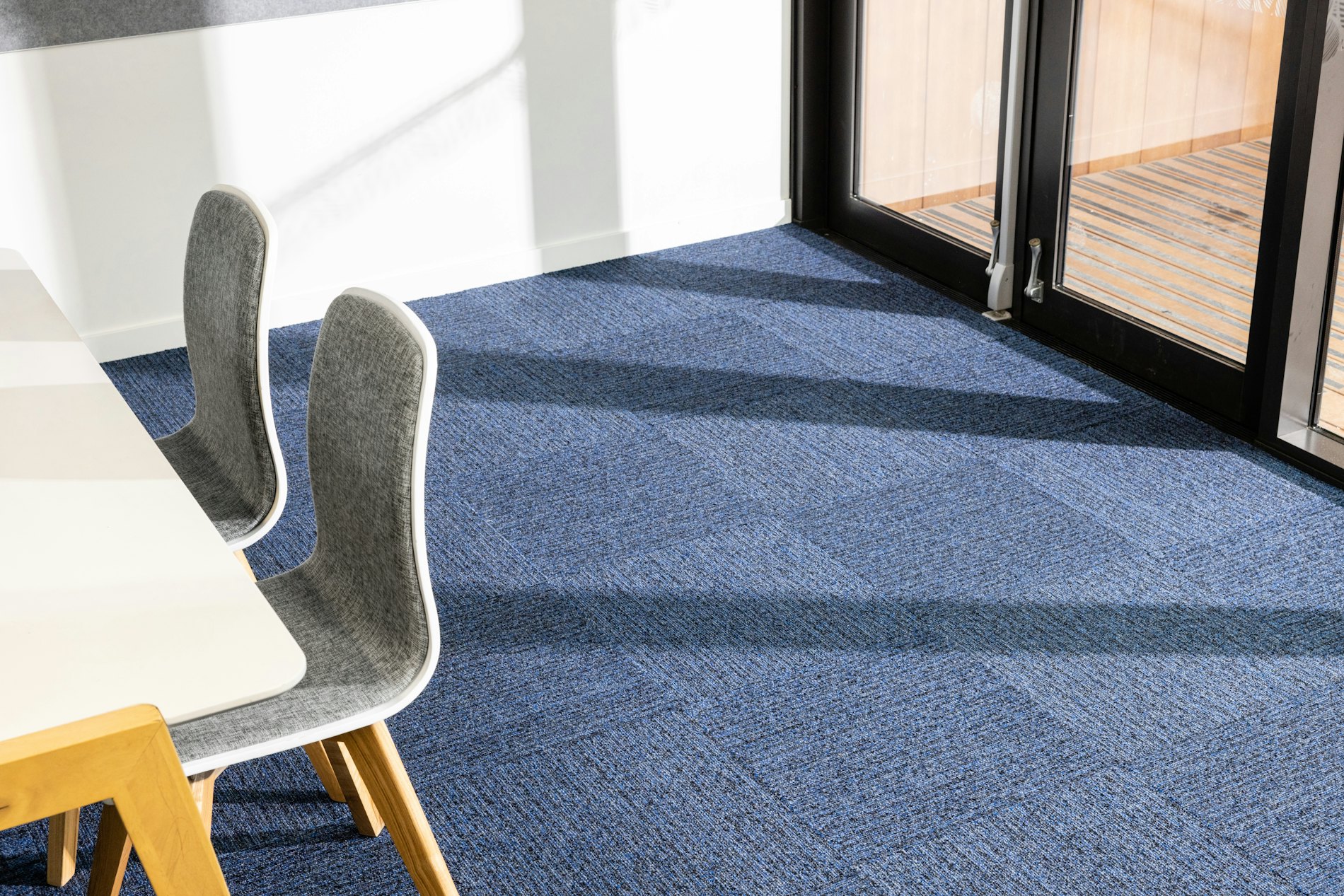 blue wool carpet tiles